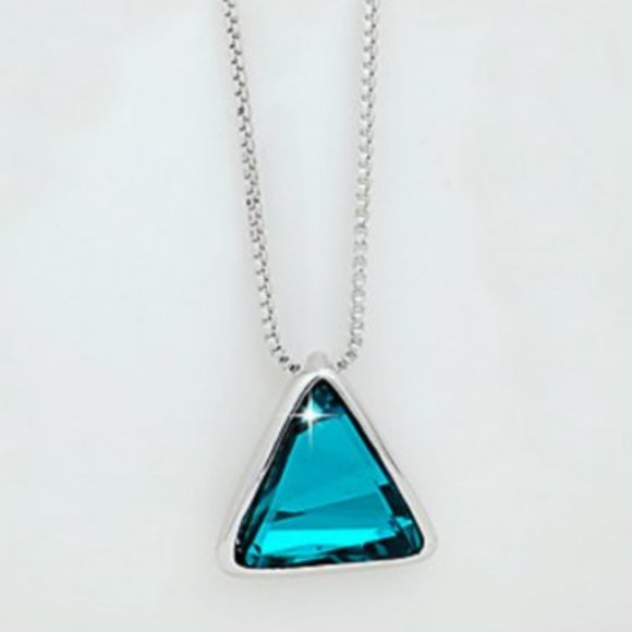 Aqua Crystal Pendant Necklace - Picture 2 of 2